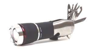 emergency tool flashlight with various tool extensions